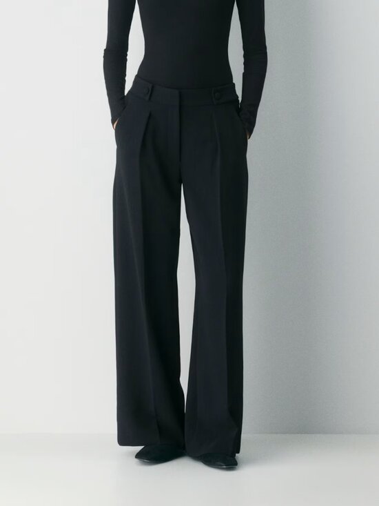 Wilfred Pants - Wilfred Aritzia Portico Crepe Wide-Leg Trousers In Black Women's Size 2 - NWT